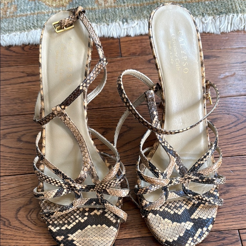 Calypso Christiane Celle Snakeskin Strappy Sandals 39